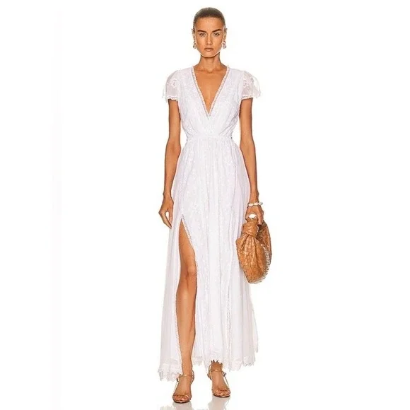 NWT LoveShackFancy Vania Cotton Cut-Out Maxi Dress‎ White Sz Medium $595 - Picture 6 of 7